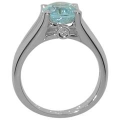 Solitaire 2.90 Carat Blue Topaz Diamond Ring 6