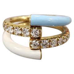 1.06 ct Melissa Kaye Diamond & Enamel Ring