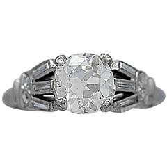 Art Deco 1.05 Carat Diamond Platinum Engagement Ring