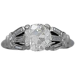 Art Deco 1.05 Carat Diamond Platinum Engagement Ring