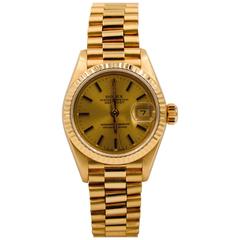 Rolex Montre-bracelet automatique Datejust President en or jaune pour femmes Réf. 69178 