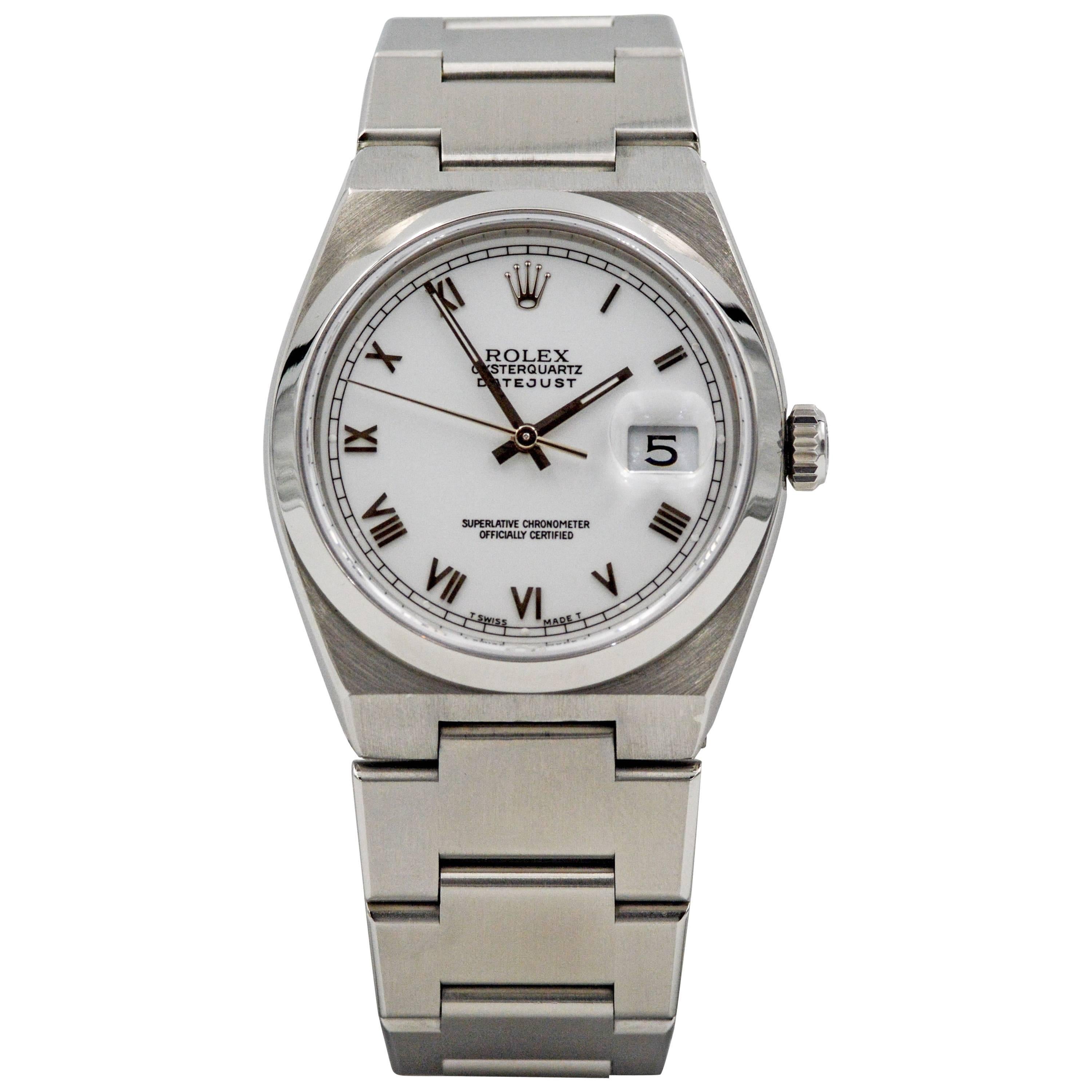 Rolex Stainless Steel Datejust Oyster Quartz Wristwatch