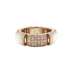 Mother of Pearl Diamond Ring in 14K Solid Gold (Certified)