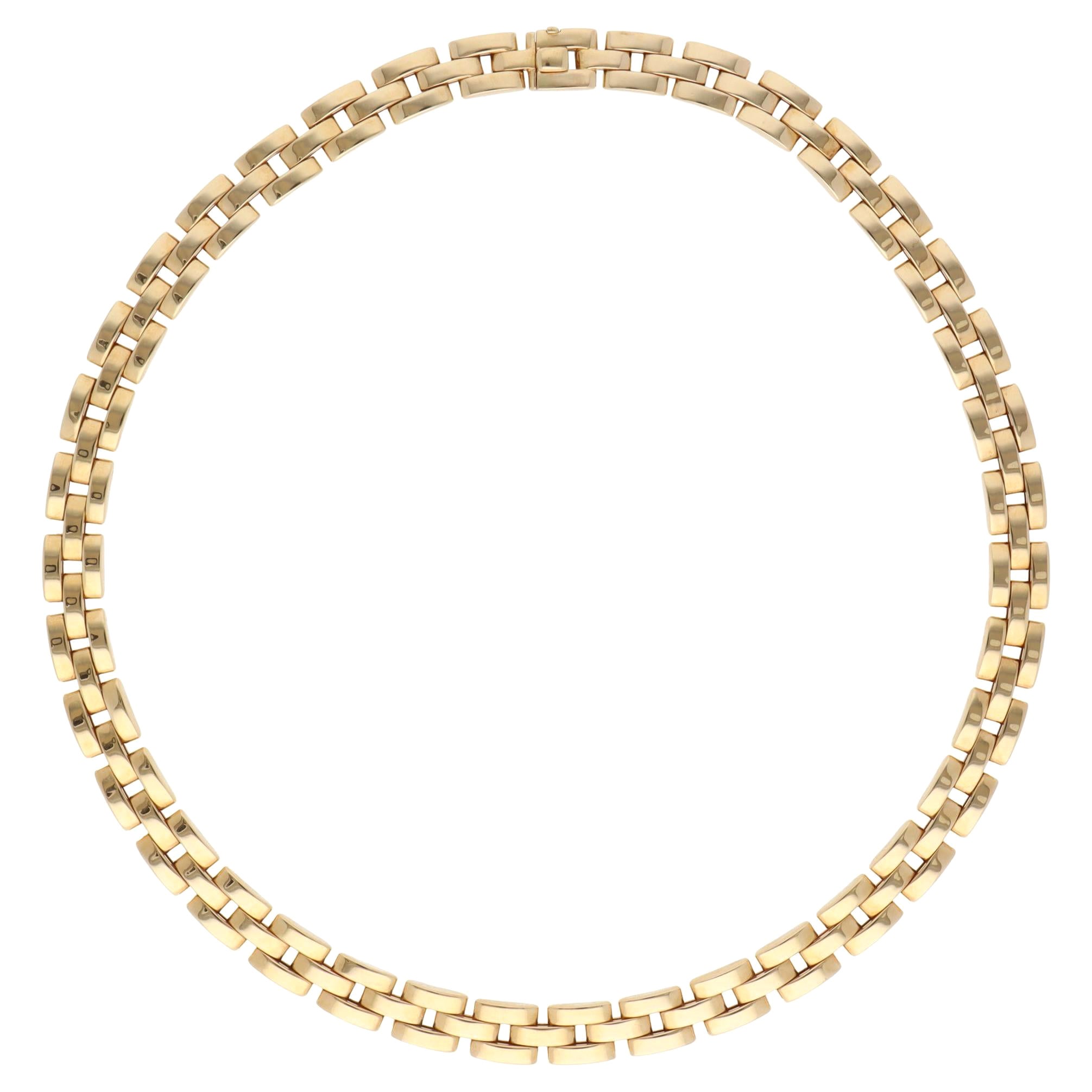 Vintage Cartier Tyrana Maillon Panthère Necklace in Yellow Gold