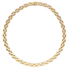 Vintage Cartier Tyrana Maillon Panthère Halskette in Gelbgold
