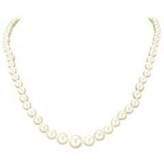 1950s Japanese Cultured Round Pearl Necklace