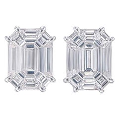 1 Karat Look Illusion Diamant-Ohrstecker - 0,80ct Total in Weißgold