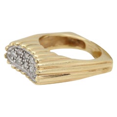 Anillo Vintage Racimo Diamantes Diamantes Naturales Oro 14 Kilates