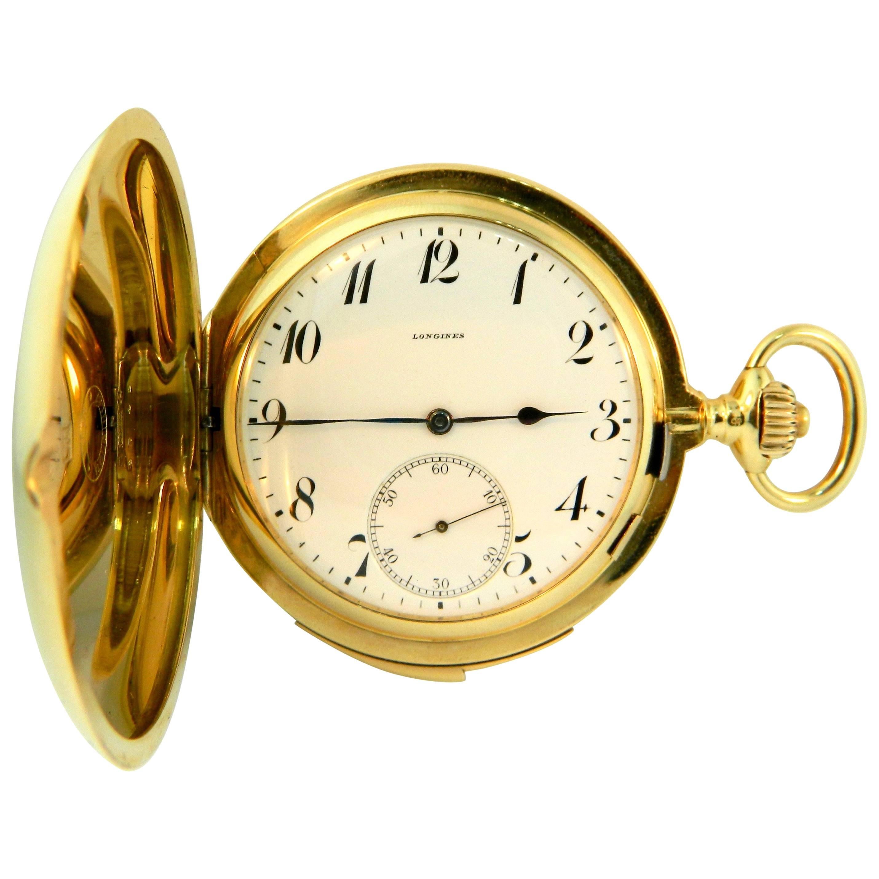 Longines Yellow Gold Westminster Chime Carillon Minute Repeating Pocket Watch