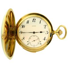 Antique Longines Yellow Gold Westminster Chime Carillon Minute Repeating Pocket Watch