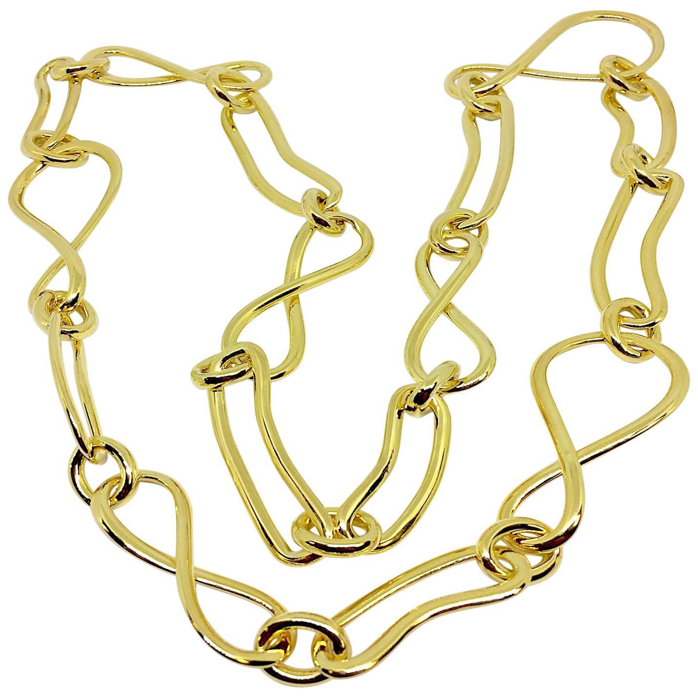Carlo Weingrill Long Yellow Gold Chain For Sale
