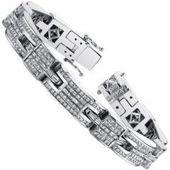 Invisible-Set Diamond Gold Link Bracelet 3