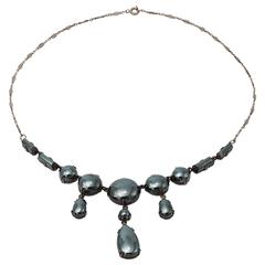 1930s Hematite and Sterling Silver Antique German Necklace 8