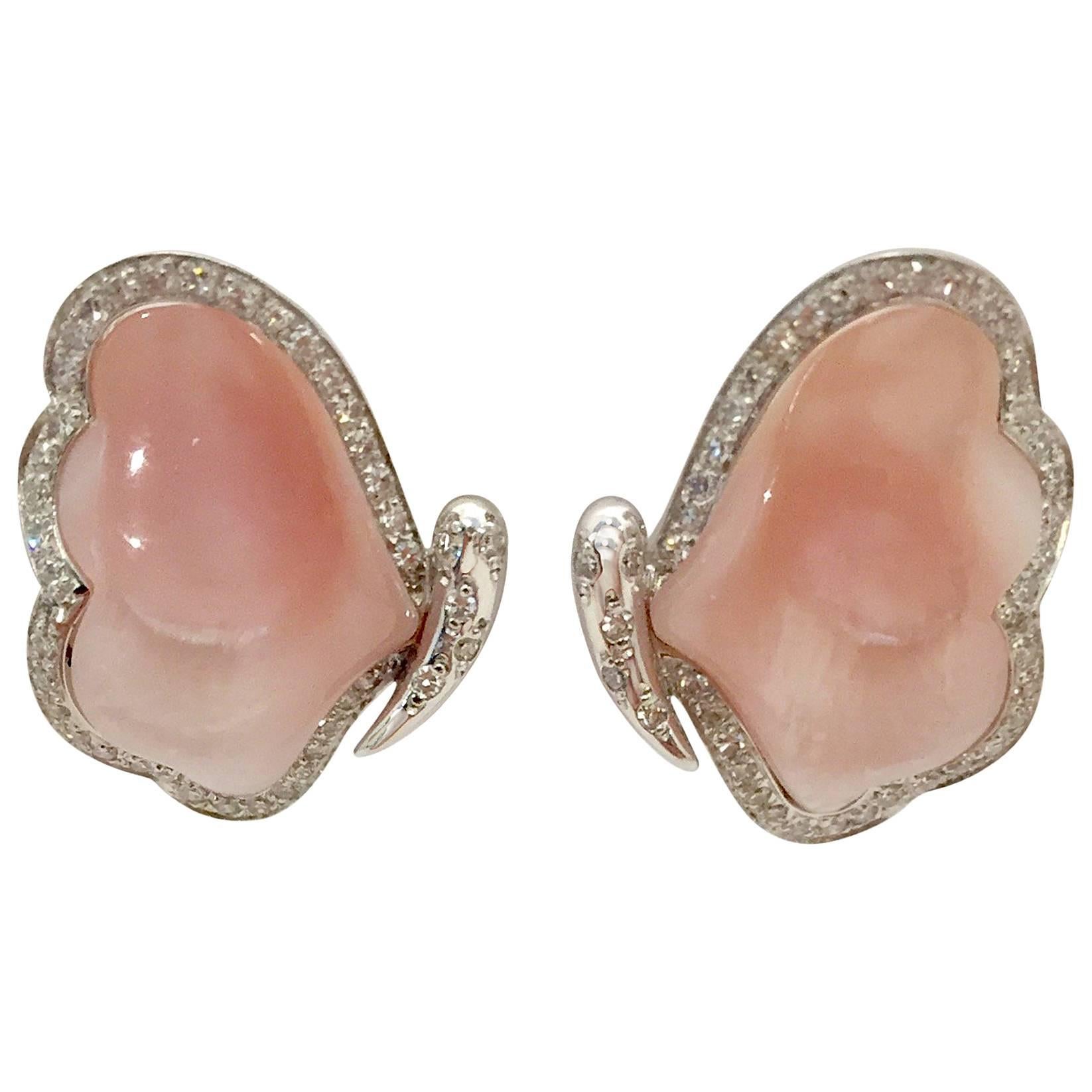 Amazing Agate Diamond Butterfly Earrings