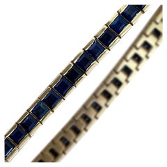 Vintage Calibre Saphir-Armband, 18 Karat Gelbgold, um 1980