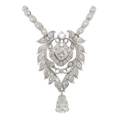 Collana di diamanti in platino con 4,23 carati di diamanti, certificati dall'IGI