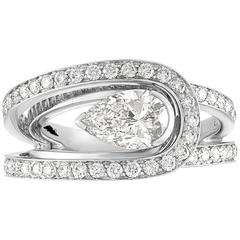 Fred of Paris GIA Certified 1.01 Carat Diamond Platinum Lovelight Ring 8