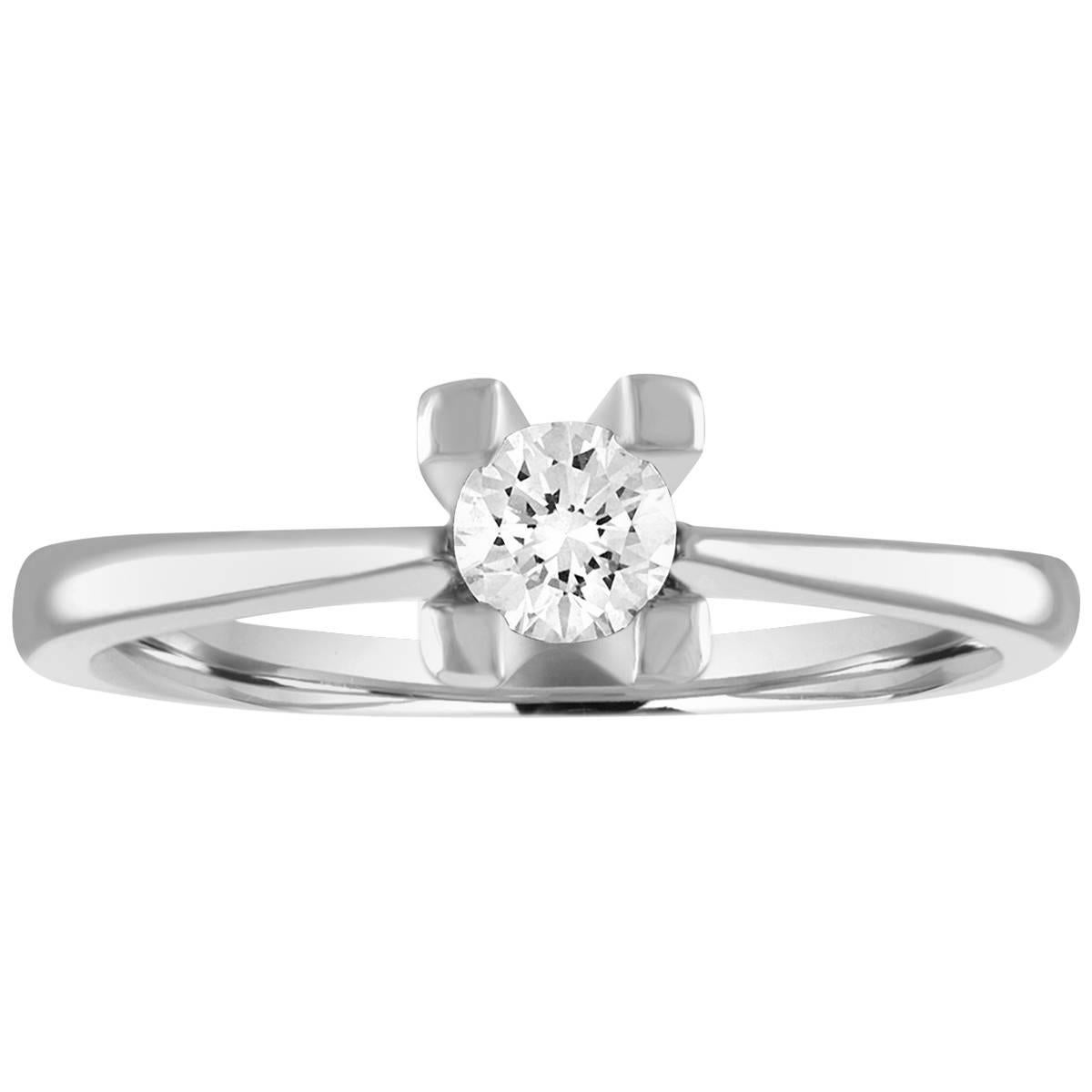 0.27 Carat Diamond Gold Solitaire Engagement Ring For Sale