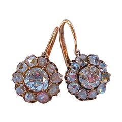 Antique Diamond Russian Gold Earrings