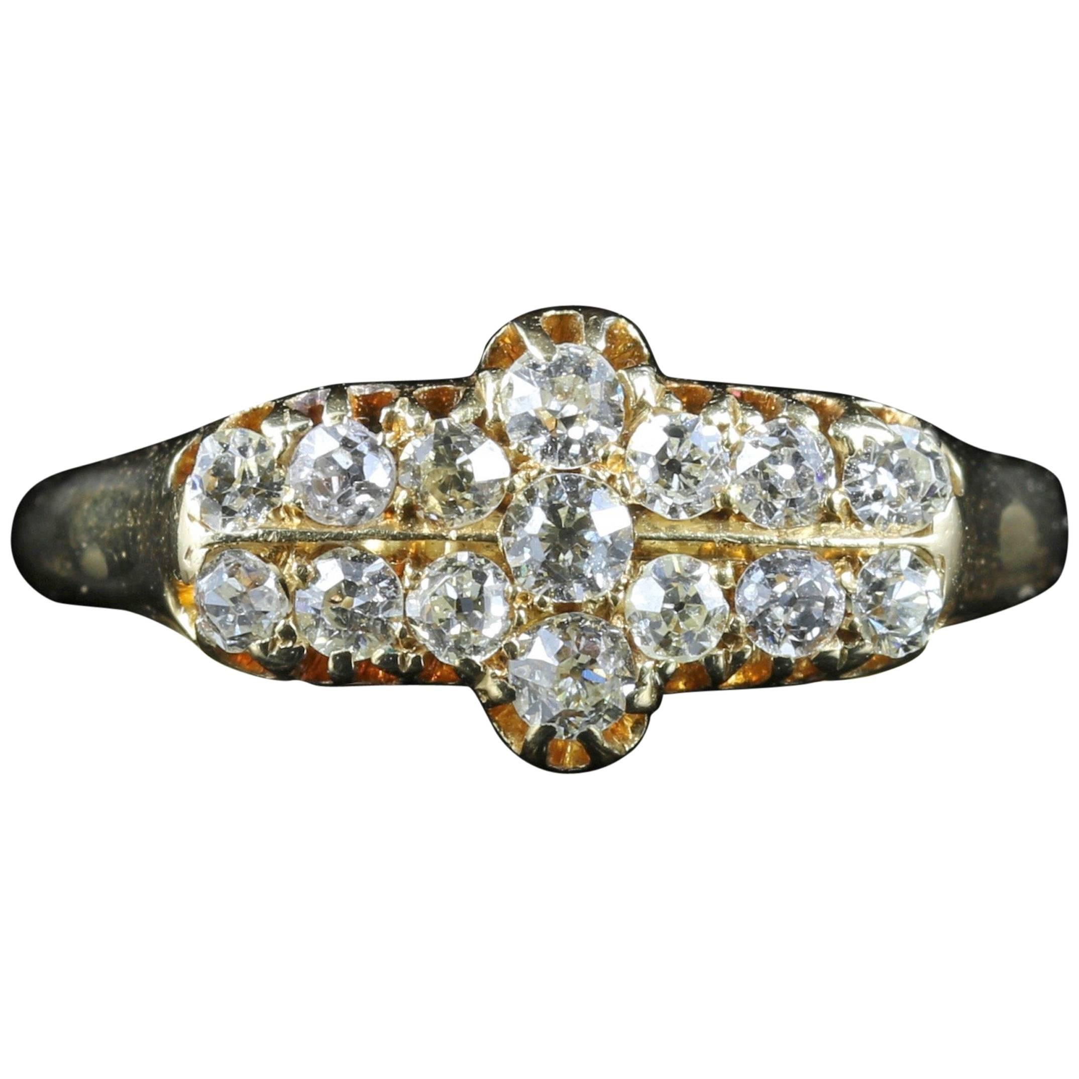 Antique Edwardian Diamond Gold Ring 1910 For Sale
