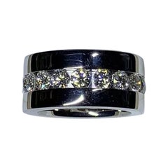 Diamond Wide Engagement Ring 18ct White Gold.