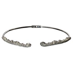 Gargantilla/tiara abierta de oro de 18 quilates con diamantes marquesa y redondos brillantes