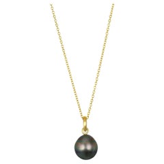 Faye Kim 18 Karat Gold Black Tahitian Baroque Pearl Pendant