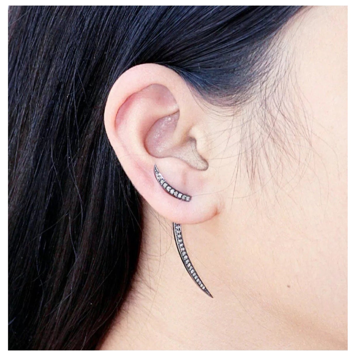 Natural Pave Diamond Long Stick Jacket Stud Earring 925 Silver Diamond Earring.