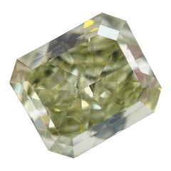 GIA Radiante 6,17ct. Diamante Natural Suelto F. Grisáceo Verde Amarillento VVS2