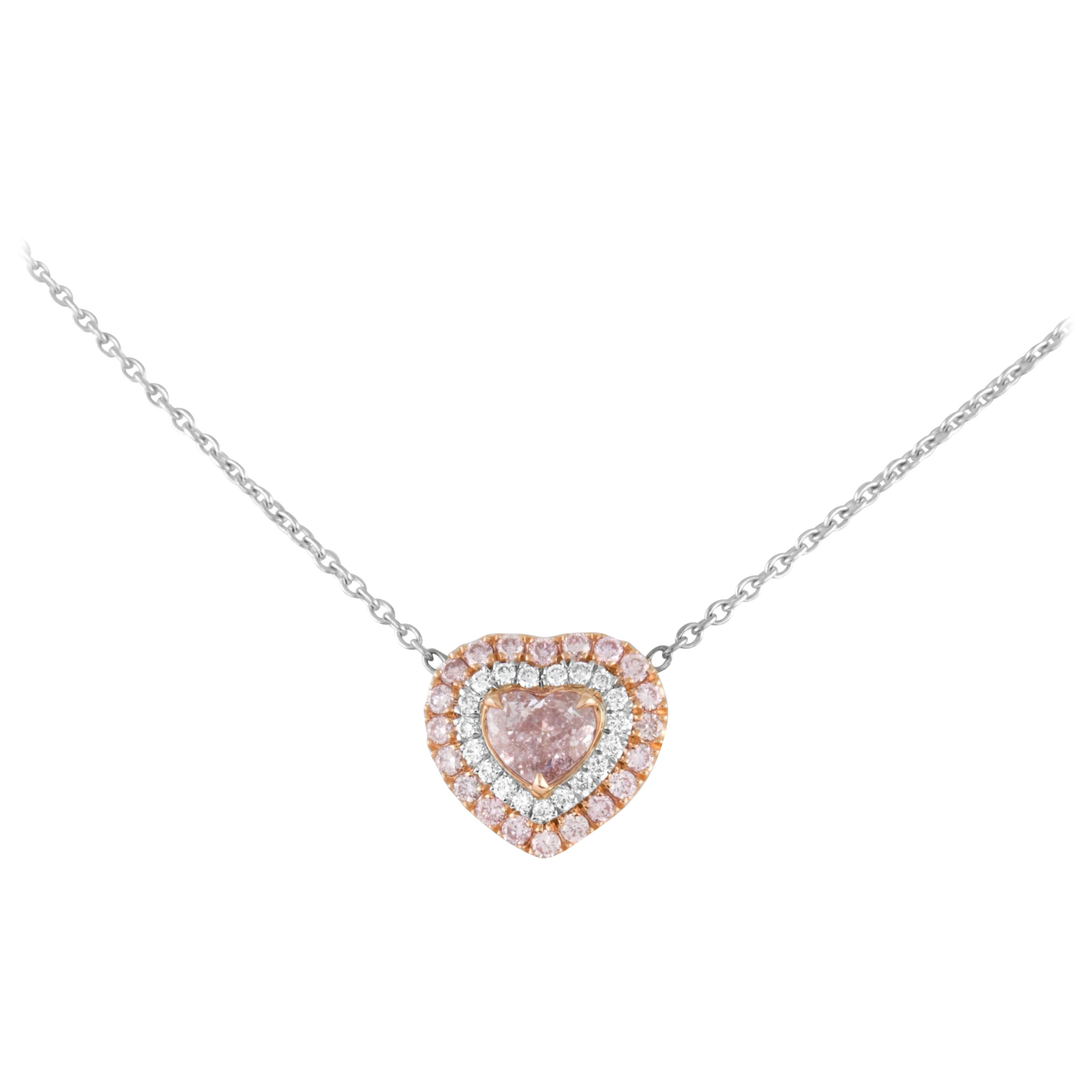 Alexander Beverly Hills GIA Heart Pink Diamond 18k Pendant Necklace