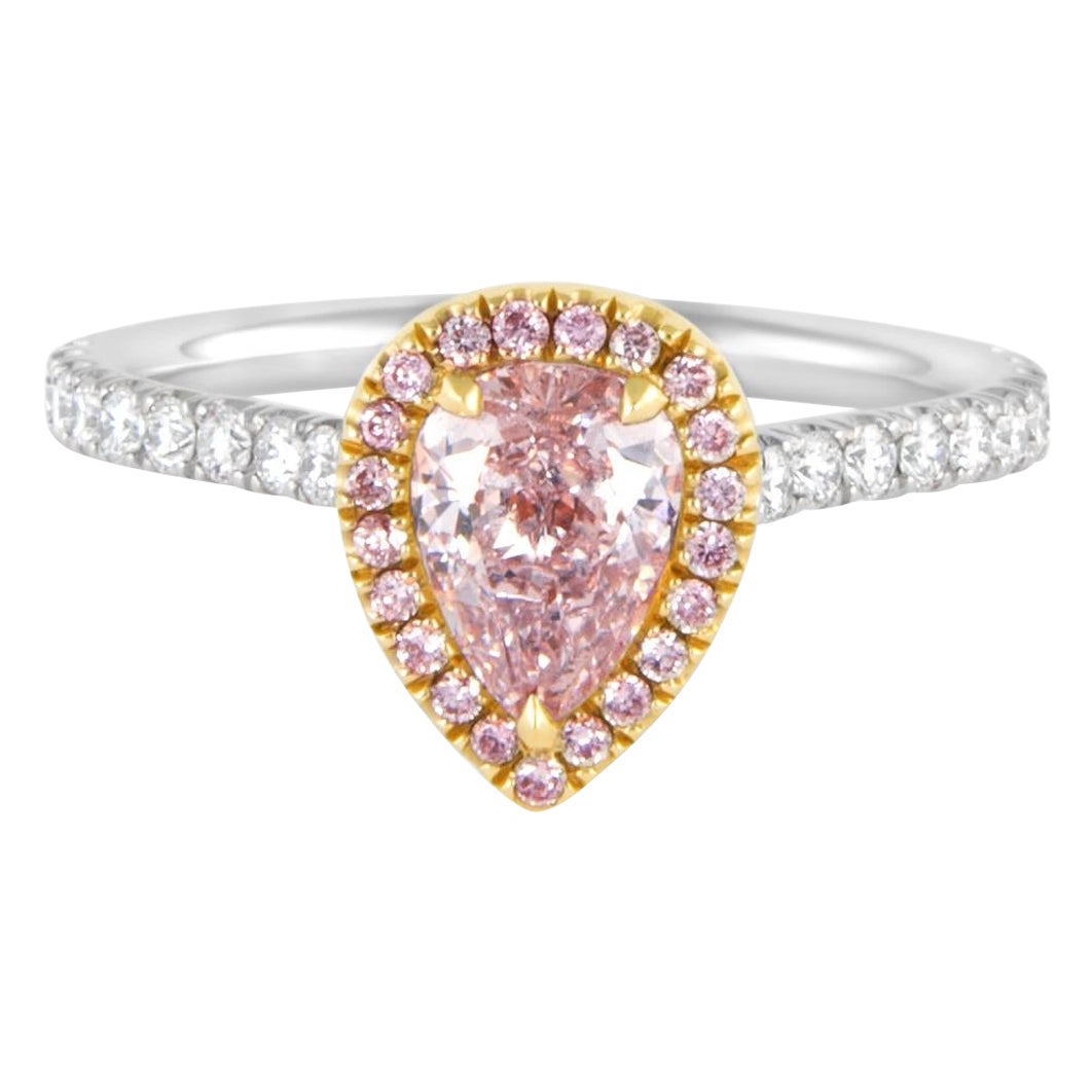 Alexander Beverly Hills GIA 0.76ct Pink Diamond with Halo Ring 18k