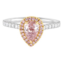 Alexander Beverly Hills GIA 0.76ct Pink Diamond with Halo Ring 18k