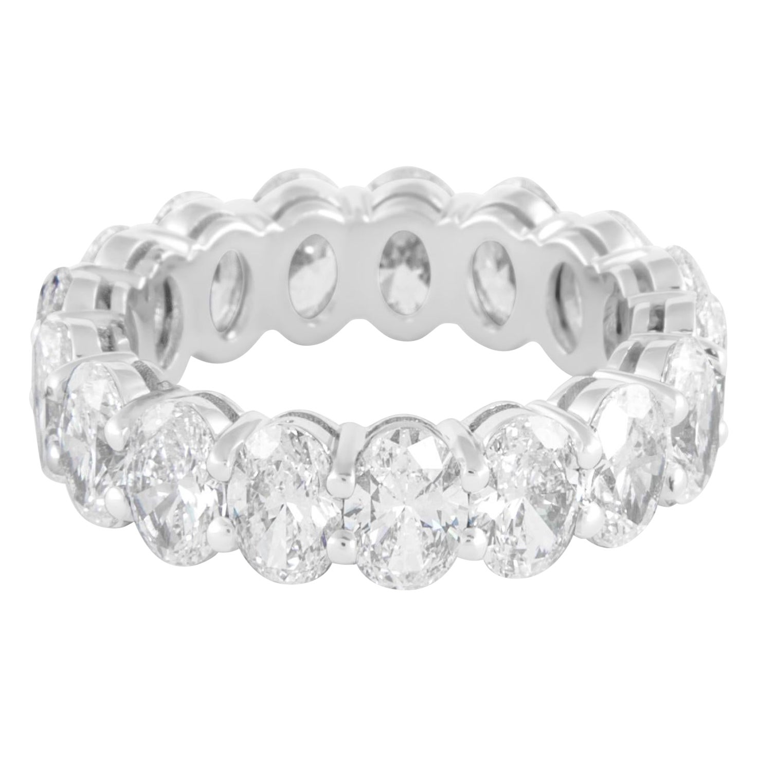Alexander Beverly Hills 6.88ct D-F Oval Diamond Eternity Band 18k White Gold 7