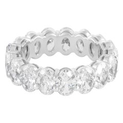 Alexander Beverly Hills 6.88ct D-F Oval Diamond Eternity Band 18k White Gold 7