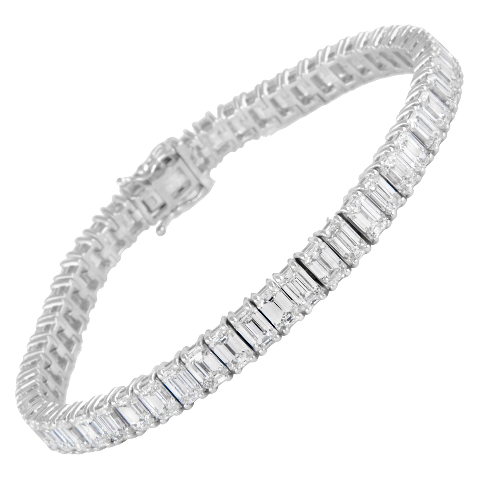Alexander Beverly Hills 17.10ct Emerald Cut Diamond Tennis Bracelet 18k