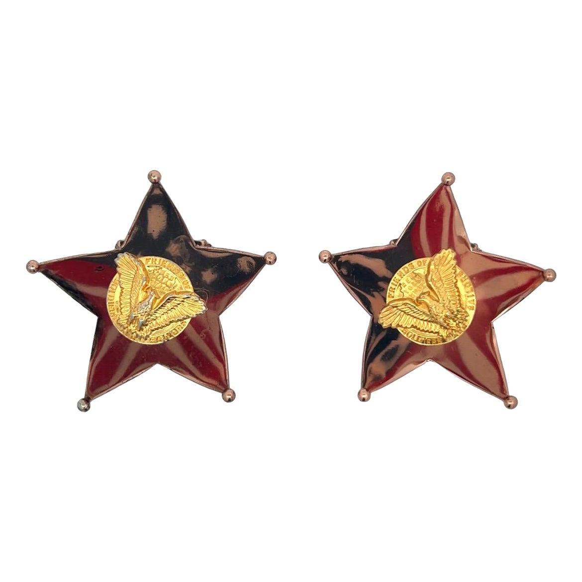 Cartier WW2 Memorial Flag Brooch Set