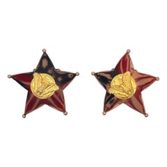 Vintage Cartier WW2 Memorial Flag Brooch Set