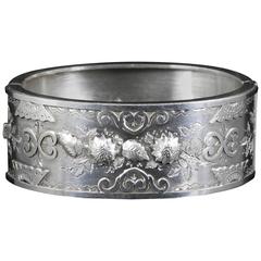 Antique Victorian Silver Bangle Cuff Dated 1884