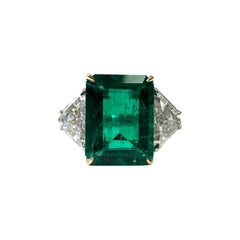 Kolumbianischer Smaragd & Diamant Platinring, Gübelin zertifiziert
