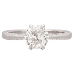Atemberaubender 1,33 Karat GIA Crown Jubiläum Platin Diamantring