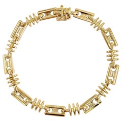 18k Solid Gold Men's Fancy Link Bracelet