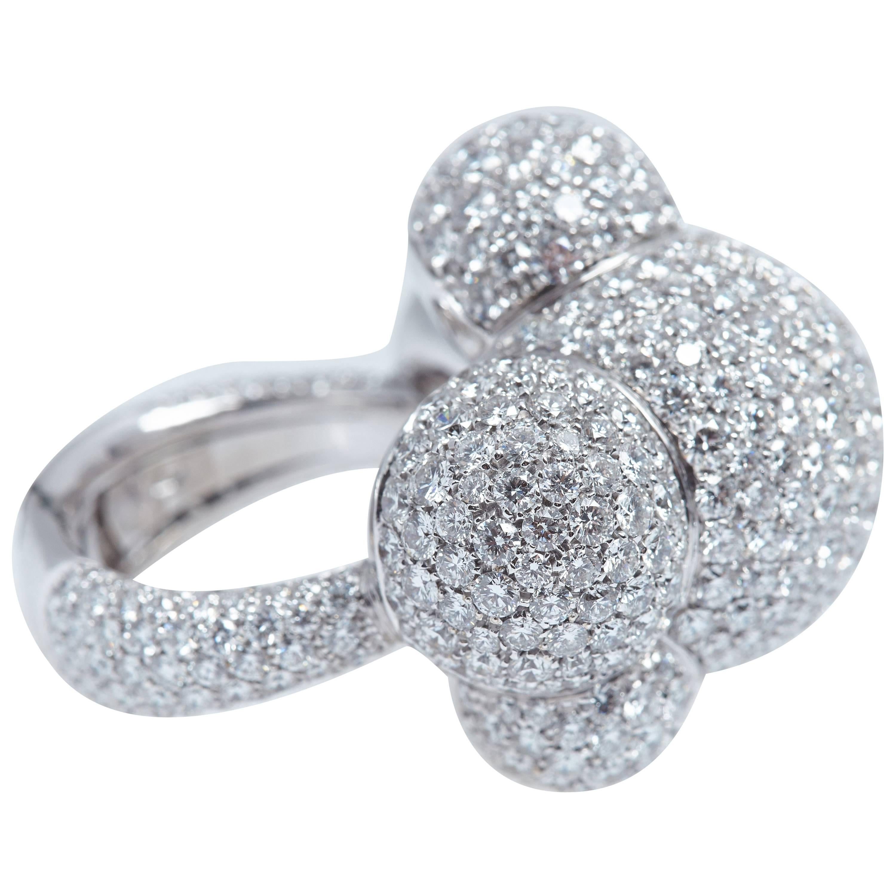Palmiero Bubbles Diamond White Gold Ring For Sale