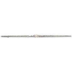 Natural Pearl Diamond Platinum Brooch 4