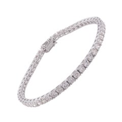 Bracelet tennis en or blanc 18 carats avec diamants naturels de 5,75 carats SI/H