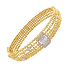 Bracelet en or jaune 18 carats avec diamants baguettes de 0,90 carat de pureté SI et de couleur hi-colore