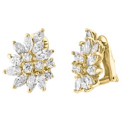 20 Natural  Marquise Diamonds & 10 Round Diamond Clip on Earring 18 KYG