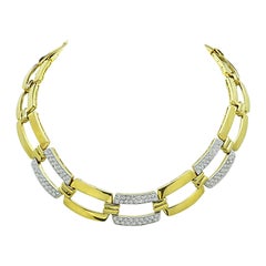 4.00ct Diamond Two Tone Gold Choker Necklace