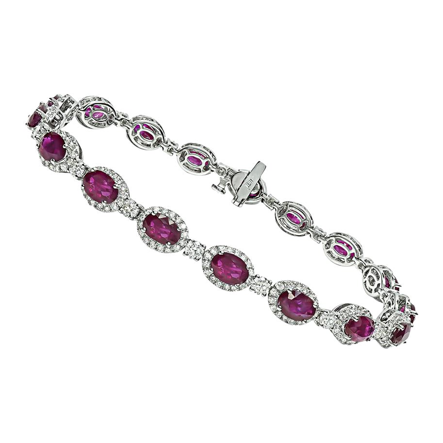 9.59ct Burma Ruby 1.79ct Diamond Bracelet