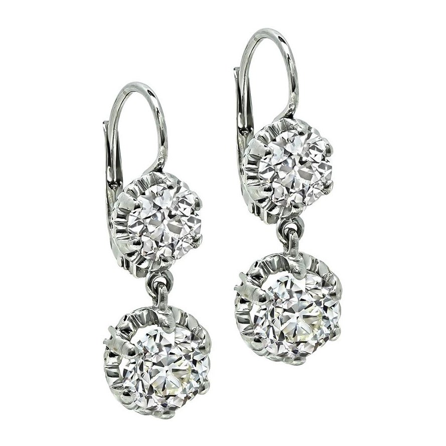 Orecchini con diamanti da 5,22cttw certificati GIA