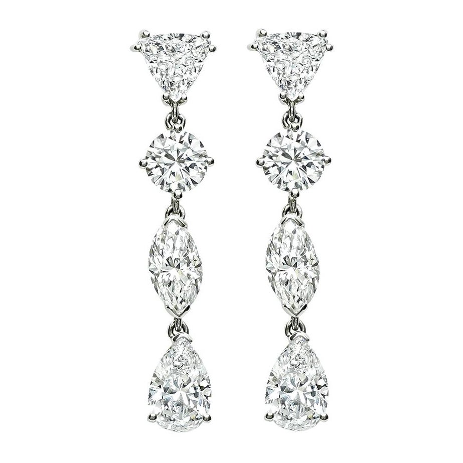GIA-zertifizierte 6,70cttw Diamant-Tropfen-Ohrringe